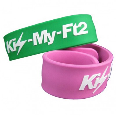 Hot selling Logo embossed Silicone slap bracelet