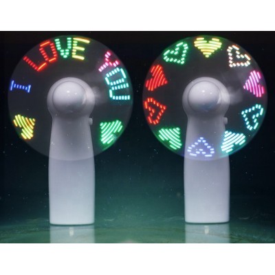 Mini Portable Handy Led Custom Message Battery Fan for Events