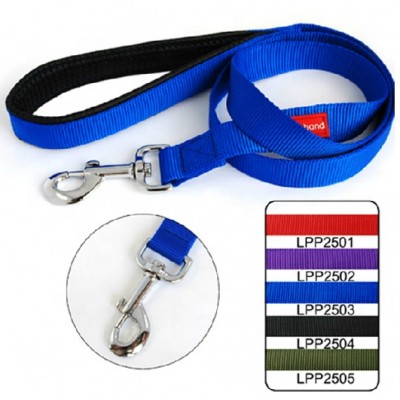 Customized Polyester dog leash with PU leather