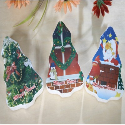 Disposable Christmas tree shape compressed towel