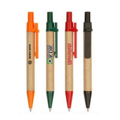 Eco Recycled Craft Paper Pen with Logo printed