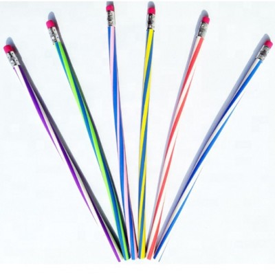 Customized Promotion Flexible pvc pencil with eraser